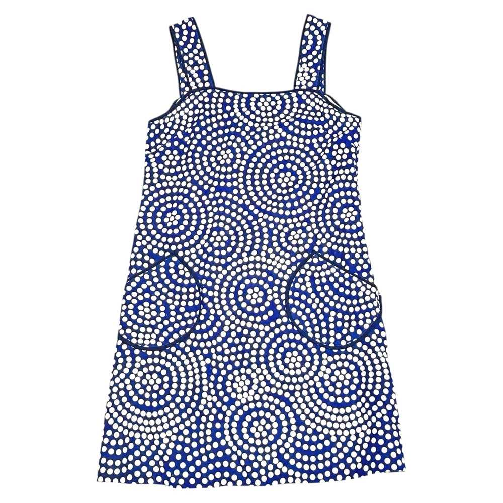 Julie Brown NYC Mod Polka Dot Linen Blend Mini Dress Sz 2 hippie boho retro - Picture 1 of 9